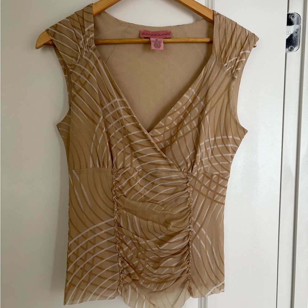 Bandolino Tan Sleeveless Top